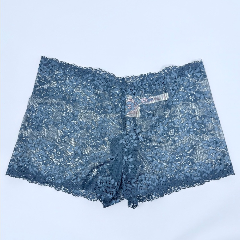 PINK by Victoria's Secret Women's Lace Boy Short Blue